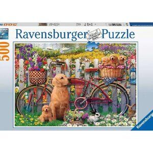 New sealed Ravensburger 500pcs Puzzle-Cute Dogs in the Garden
